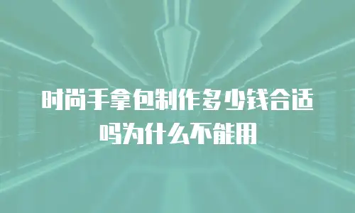 时尚手拿包制作多少钱合适吗为什么不能用