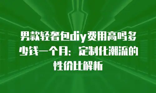男款轻奢包diy费用高吗多少钱一个月：定制化潮流的性价比解析