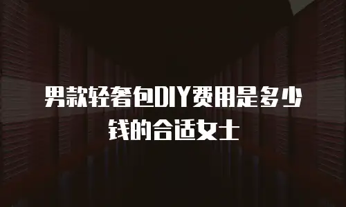 男款轻奢包DIY费用是多少钱的合适女士