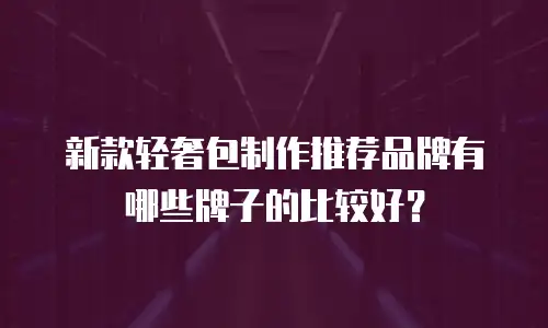 新款轻奢包制作推荐品牌有哪些牌子的比较好？