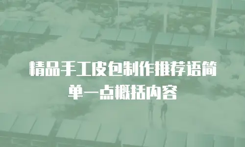 精品手工皮包制作推荐语简单一点概括内容