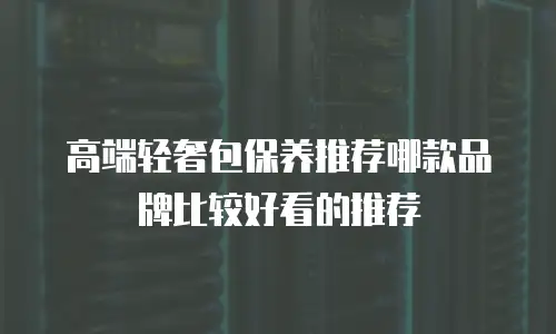 高端轻奢包保养推荐哪款品牌比较好看的推荐