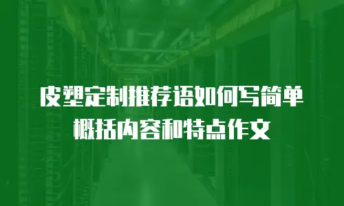 皮塑定制推荐语如何写简单概括内容和特点作文