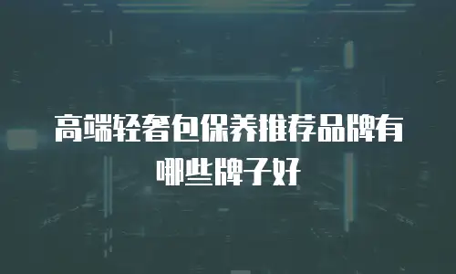 高端轻奢包保养推荐品牌有哪些牌子好