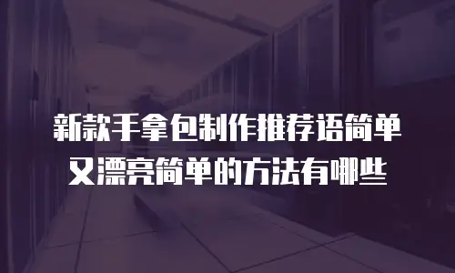 新款手拿包制作推荐语简单又漂亮简单的方法有哪些