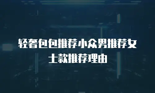 轻奢包包推荐小众男推荐女士款推荐理由