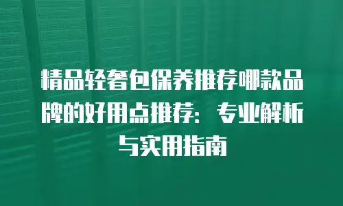 精品轻奢包保养推荐哪款品牌的好用点推荐：专业解析与实用指南
