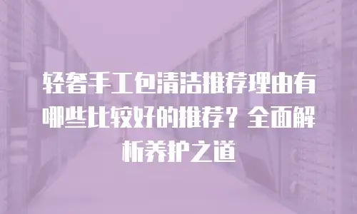 轻奢手工包清洁推荐理由有哪些比较好的推荐？全面解析养护之道