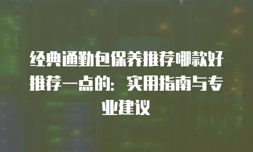 经典通勤包保养推荐哪款好推荐一点的：实用指南与专业建议