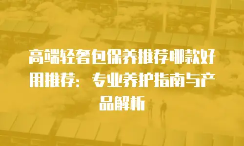 高端轻奢包保养推荐哪款好用推荐：专业养护指南与产品解析
