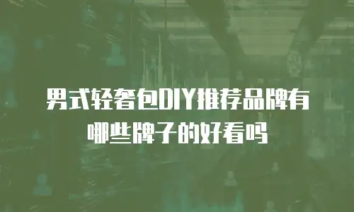 男式轻奢包DIY推荐品牌有哪些牌子的好看吗