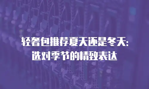 轻奢包推荐夏天还是冬天：选对季节的精致表达