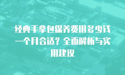 经典手拿包保养费用多少钱一个月合适？全面解析与实用建议