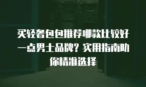 买轻奢包包推荐哪款比较好一点男士品牌？实用指南助你精准选择