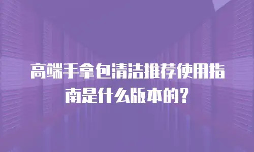 高端手拿包清洁推荐使用指南是什么版本的？