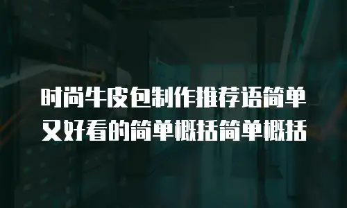 时尚牛皮包制作推荐语简单又好看的简单概括简单概括