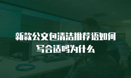 新款公文包清洁推荐语如何写合适吗为什么