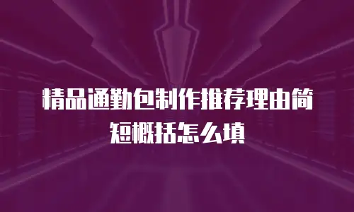 精品通勤包制作推荐理由简短概括怎么填