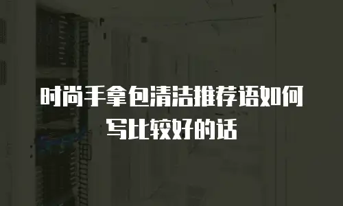 时尚手拿包清洁推荐语如何写比较好的话