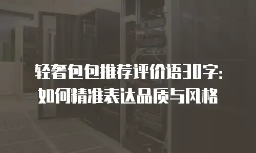 轻奢包包推荐评价语30字：如何精准表达品质与风格