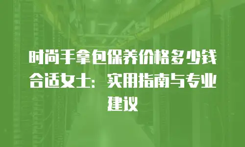 时尚手拿包保养价格多少钱合适女士：实用指南与专业建议