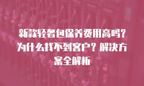 新款轻奢包保养费用高吗？为什么找不到客户？解决方案全解析