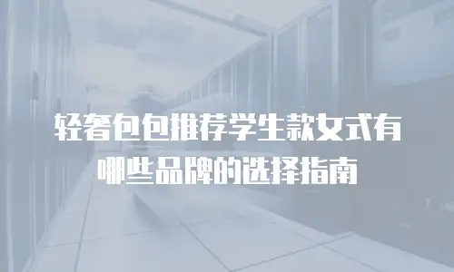 轻奢包包推荐学生款女式有哪些品牌的选择指南
