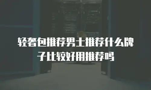 轻奢包推荐男士推荐什么牌子比较好用推荐吗