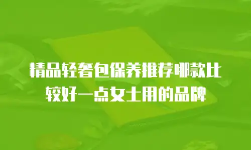 精品轻奢包保养推荐哪款比较好一点女士用的品牌