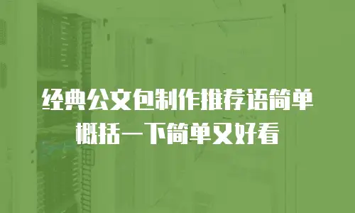 经典公文包制作推荐语简单概括一下简单又好看