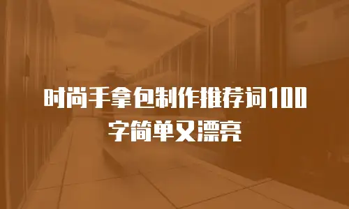 时尚手拿包制作推荐词100字简单又漂亮