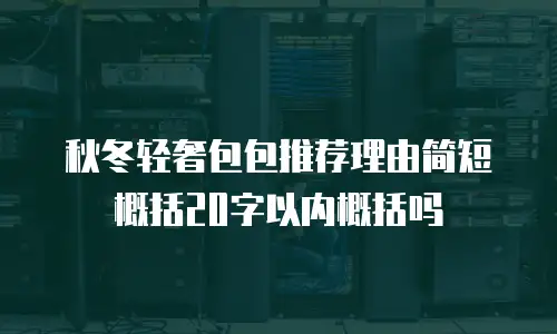 秋冬轻奢包包推荐理由简短概括20字以内概括吗