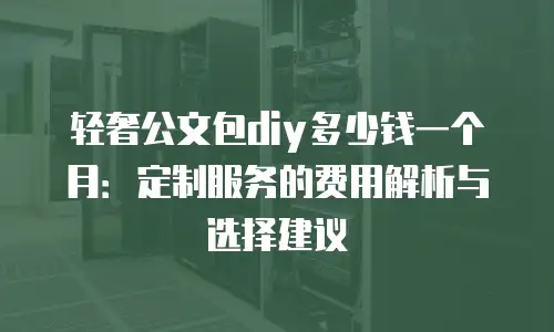 轻奢公文包diy多少钱一个月：定制服务的费用解析与选择建议