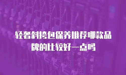 轻奢斜挎包保养推荐哪款品牌的比较好一点吗
