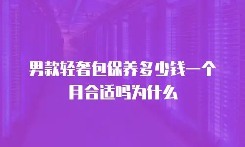 男款轻奢包保养多少钱一个月合适吗为什么