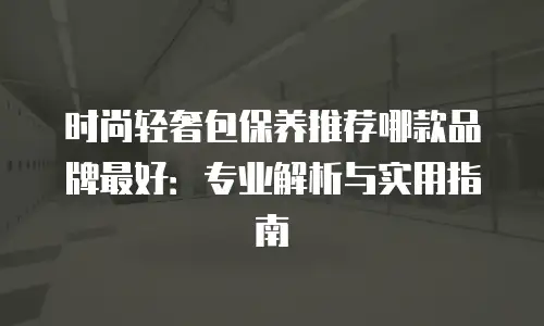 时尚轻奢包保养推荐哪款品牌最好：专业解析与实用指南