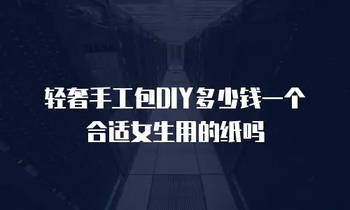 轻奢手工包DIY多少钱一个合适女生用的纸吗