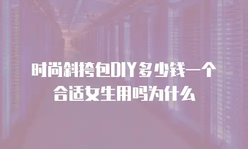 时尚斜挎包DIY多少钱一个合适女生用吗为什么