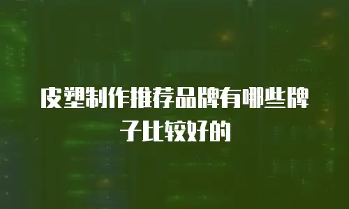 皮塑制作推荐品牌有哪些牌子比较好的