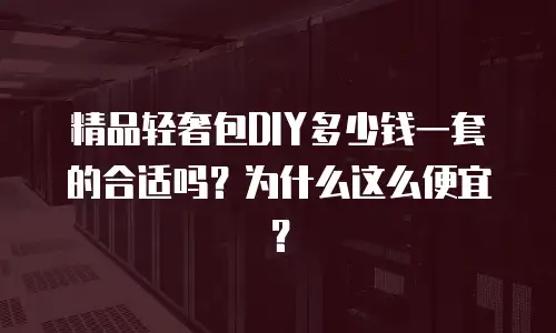 精品轻奢包DIY多少钱一套的合适吗？为什么这么便宜？