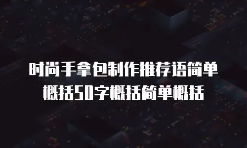 时尚手拿包制作推荐语简单概括50字概括简单概括