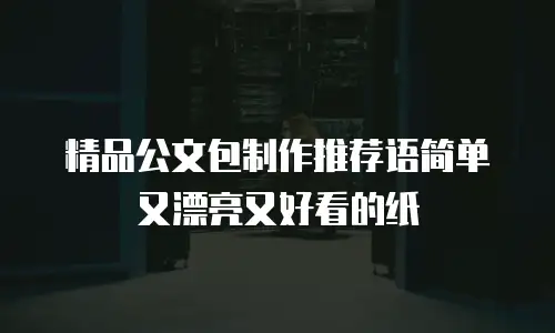 精品公文包制作推荐语简单又漂亮又好看的纸