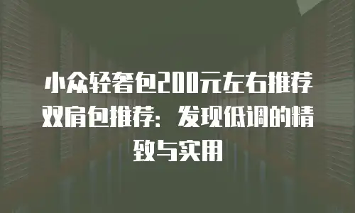 小众轻奢包200元左右推荐双肩包推荐：发现低调的精致与实用