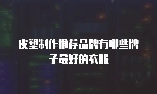 皮塑制作推荐品牌有哪些牌子最好的衣服