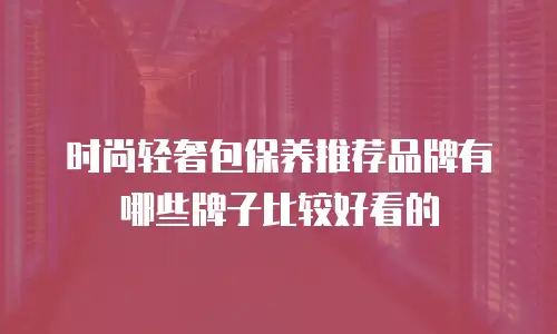 时尚轻奢包保养推荐品牌有哪些牌子比较好看的