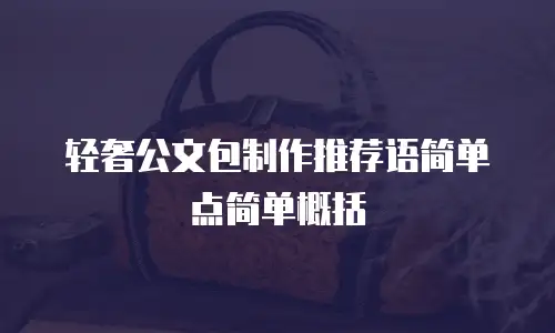 轻奢公文包制作推荐语简单点简单概括