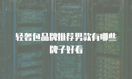 轻奢包品牌推荐男款有哪些牌子好看