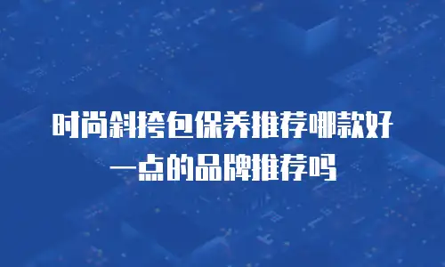 时尚斜挎包保养推荐哪款好一点的品牌推荐吗