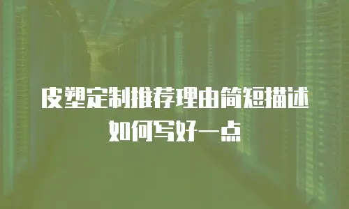 皮塑定制推荐理由简短描述如何写好一点