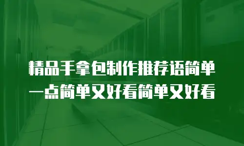 精品手拿包制作推荐语简单一点简单又好看简单又好看